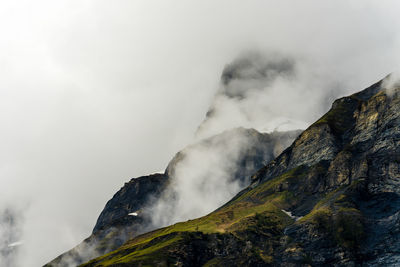 Scenic view of volcanic mountain against sky