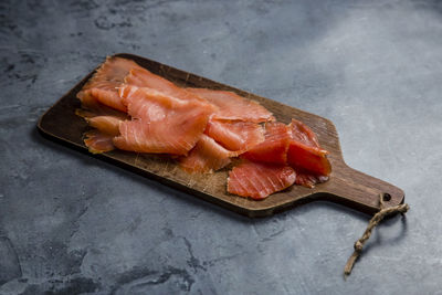 High angle view of food on table