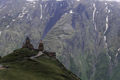 Aerial view of a temple