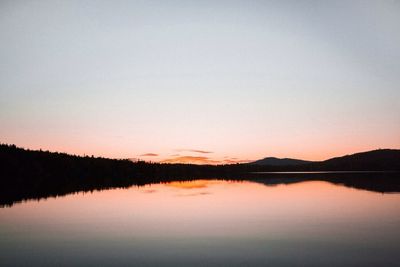 Scenic view of calm lake against sky