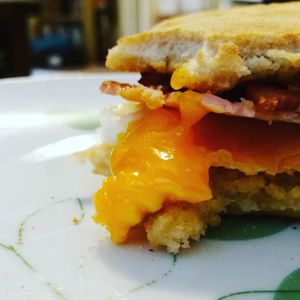 Close-up of served food in plate