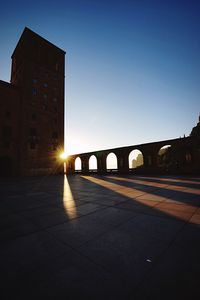 View of bridge at sunset