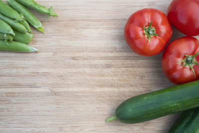 High angle view of chopped vegetables on cutting board