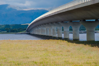 Clackmannanshire bridge over river by mountain