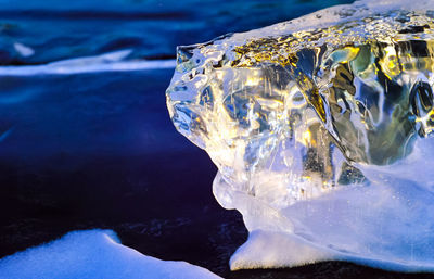 Close-up of frozen sea