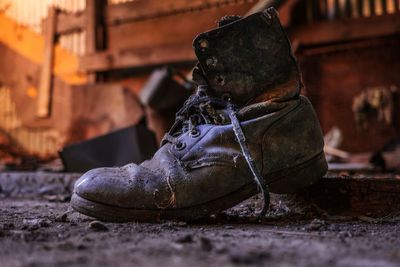 Close-up of old shoes