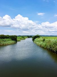 Scenic view of land against sky