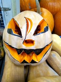 Close-up of pumpkin and pumpkins