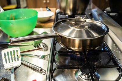 Close-up of food in kitchen at home