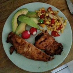 Close-up of meal served on plate