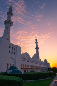 View of sculpture at sunset