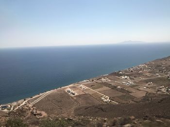 High angle view of sea against sky