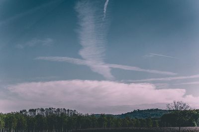 Scenic view of vapor trails in sky