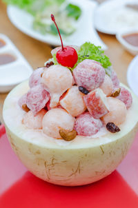 Close-up of ice cream in bowl