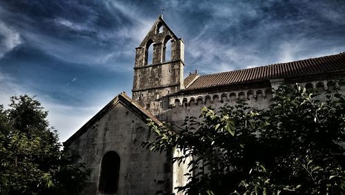 Low angle view of bell tower