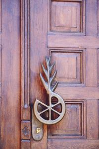 Close-up of wooden door