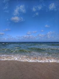 Scenic view of beach against sky