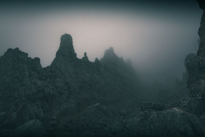 Scenic view of rocky mountains against sky