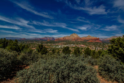 View of landscape against cloudy sky