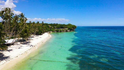 Alona beach, beautiful panoramic sea view, with clean water. panglao island, bohol, philippines. 