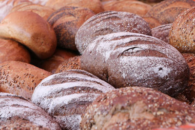 Full frame shot of bread in store