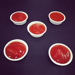 Red tea cup on table