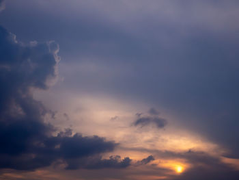 Low angle view of sky during sunset