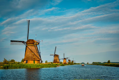 Windmills at kinderdijk in holland. netherlands