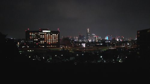 Illuminated city at night