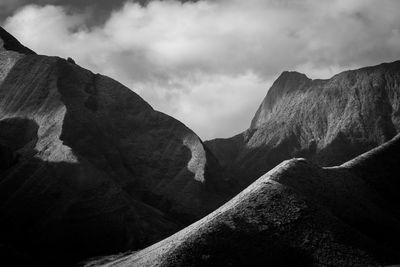 Low angle view of mountain against sky