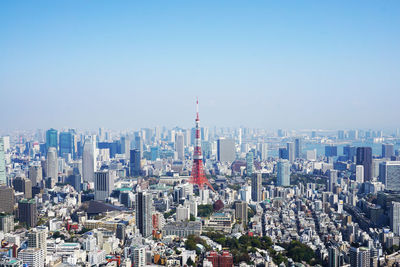 Aerial view of buildings in city