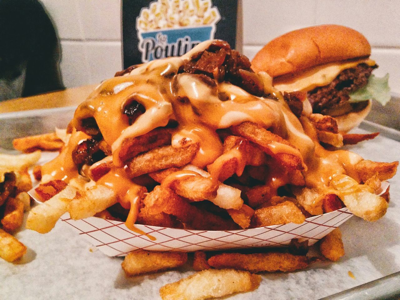 food and drink, food, freshness, indoors, ready-to-eat, unhealthy eating, still life, close-up, table, indulgence, plate, bread, french fries, meat, snack, burger, baked, sweet food, fast food