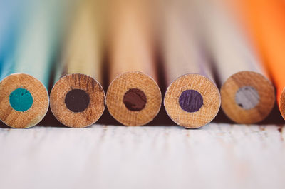 Close-up of pencil on table