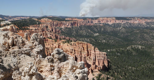 Panoramic view of rocky mountains against sky