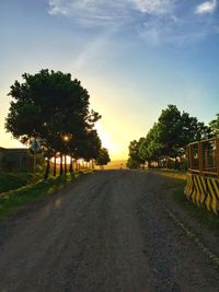 Empty road at sunset