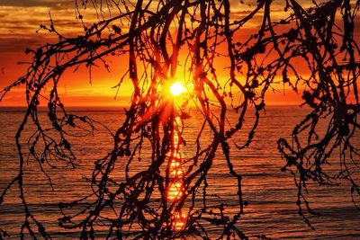 Scenic view of sea at sunset