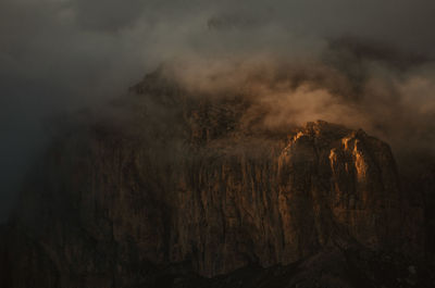 Panoramic view of rock formation against sky