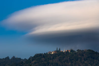 View of mountain against cloudy sky