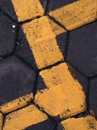 High angle view of cobblestone street