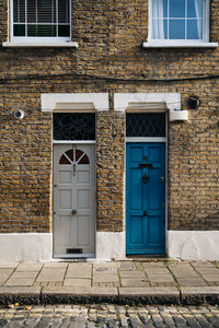 Closed doors of building