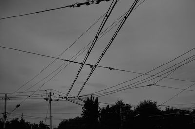 Low angle view of power lines