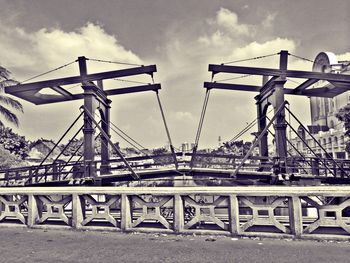 Suspension bridge against sky