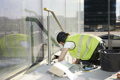 Worker at building site