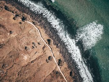 High angle view of beach