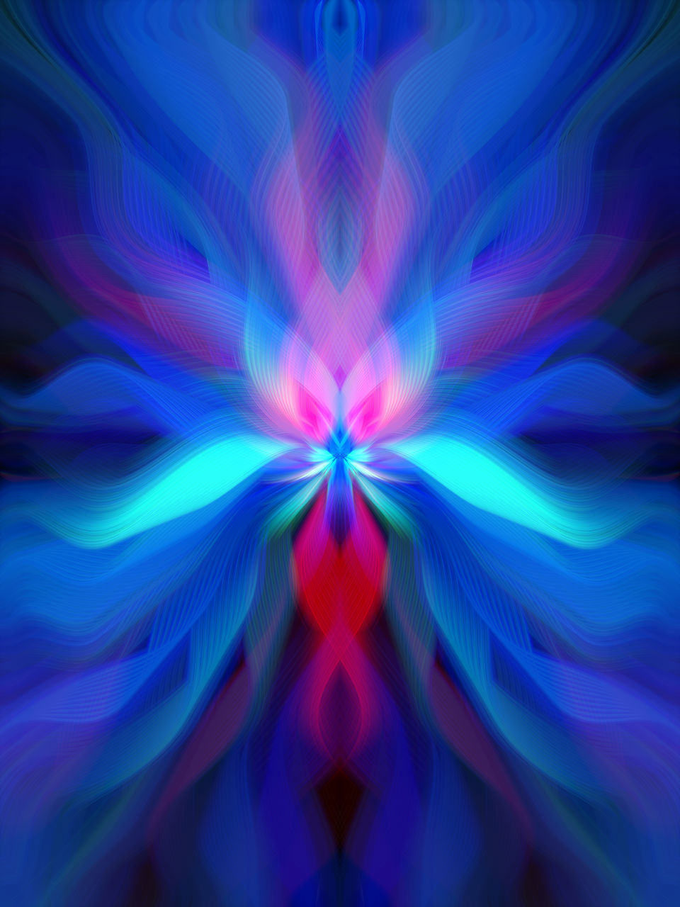 DIGITAL COMPOSITE IMAGE OF ILLUMINATED BLUE LIGHT