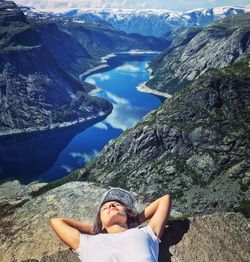 Woman on cliff