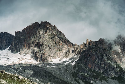 Panoramic view of rocky mountains against sky