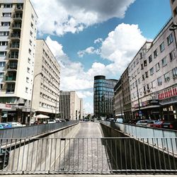 View of city street against sky