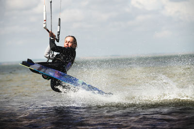 Man surfing in sea