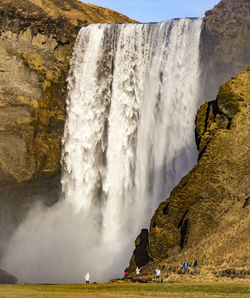 Scenic view of waterfall